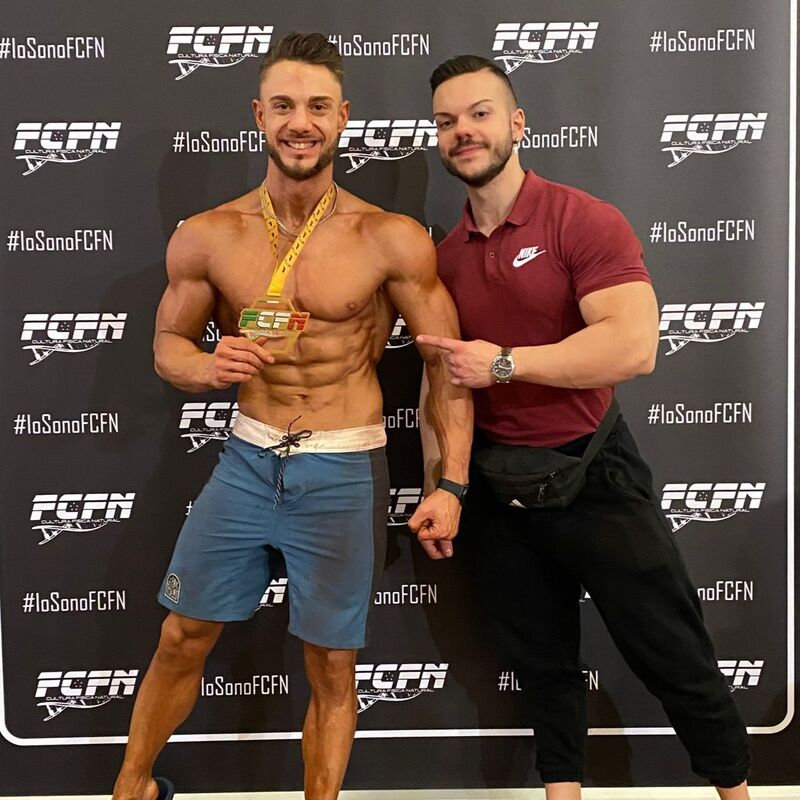 Atleta vincitore con coach